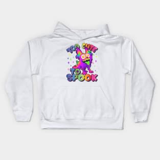 Too Cute To Spook Rainbow Wolf Ghost Funny Joke Kids Hoodie